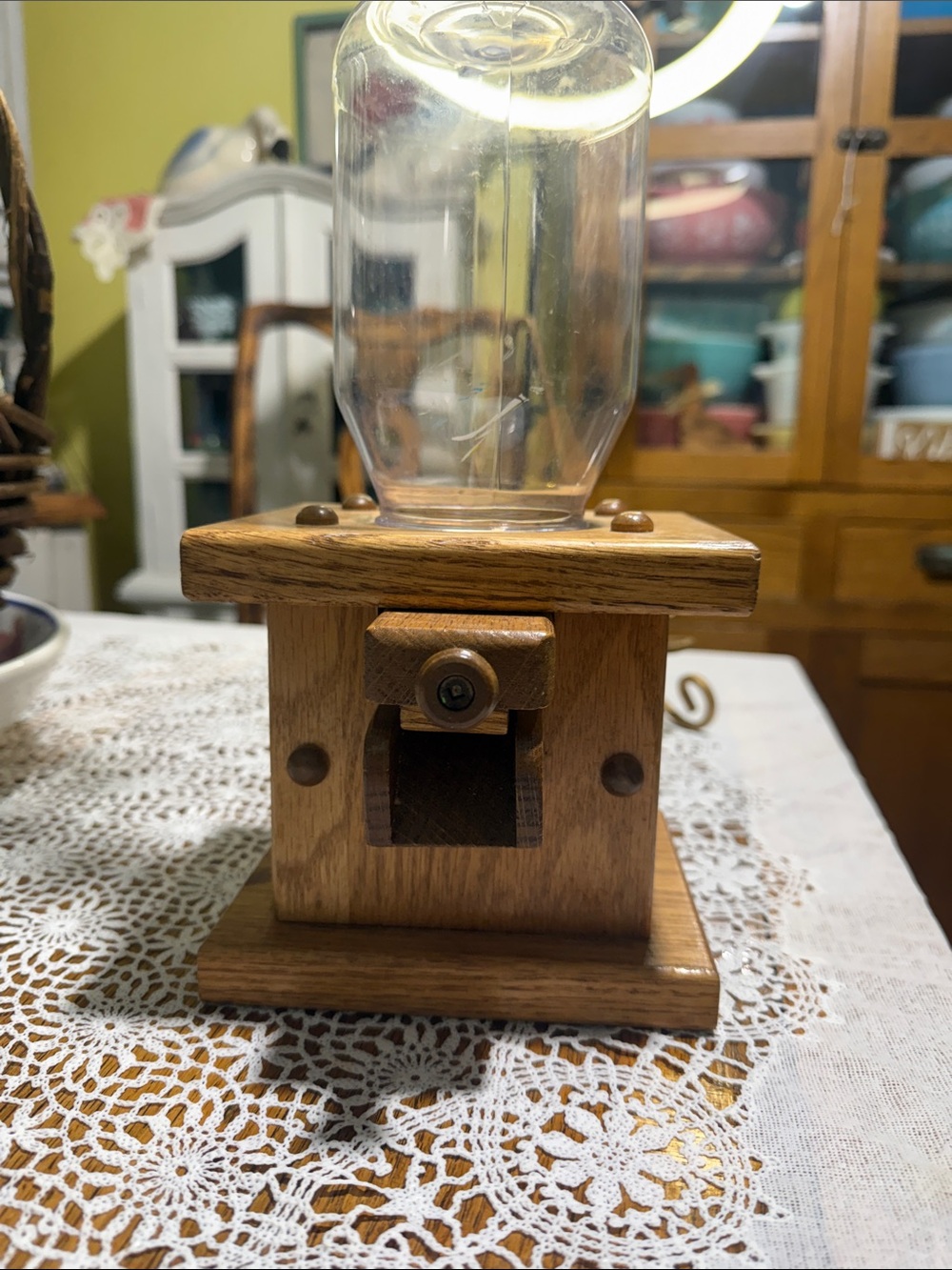 Vintage wood Amish gumball/nut dispenser